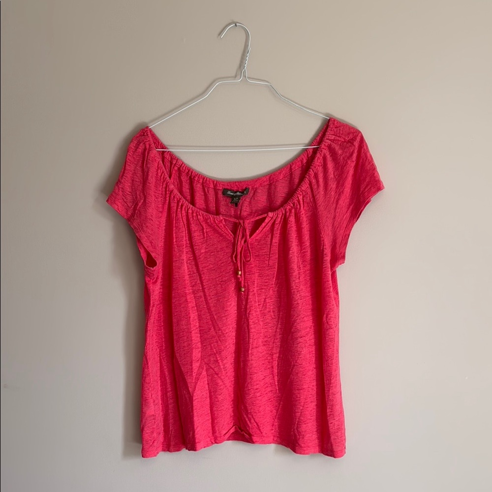Tommy Bahama Pink Tie Front Relaxed Blouse
